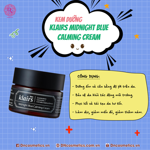 kem-duong-da-mun-klairs-midnight-blue-calming-cream-30ml-ban-dem