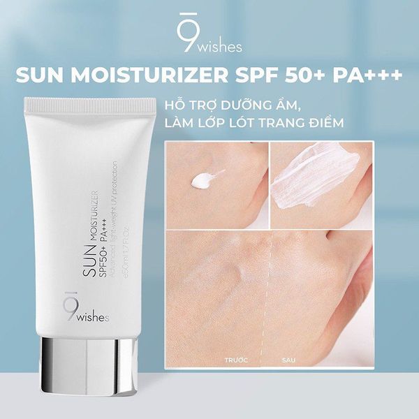 Kem Chống Nắng 9 Wishes Sun Moisturizer Advanced Light-Weight Uv Protection Spf50/Pa+++