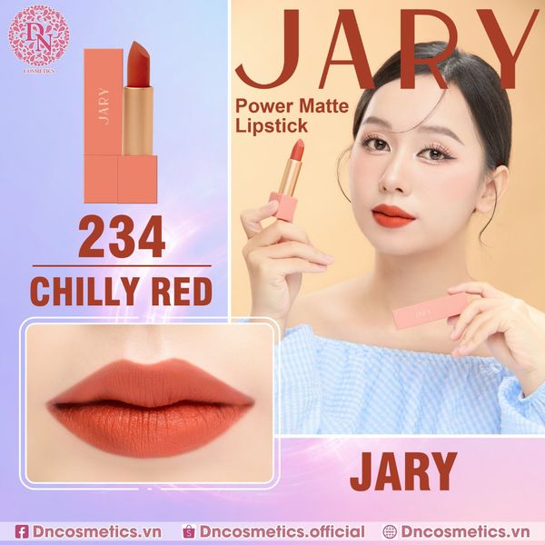 da-tone-lanh-son-jary-power-matte-lipstick-234-chilly-red-cam-chay