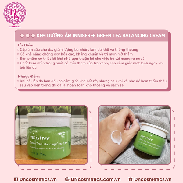 Kem Dưỡng Trà Xanh Innisfree Green Tea Balancing Cream Ex