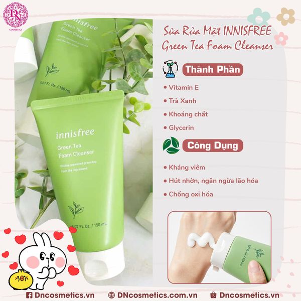 Sữa Rửa Mặt Innisfree Trà Xanh (Mẫu Mới)