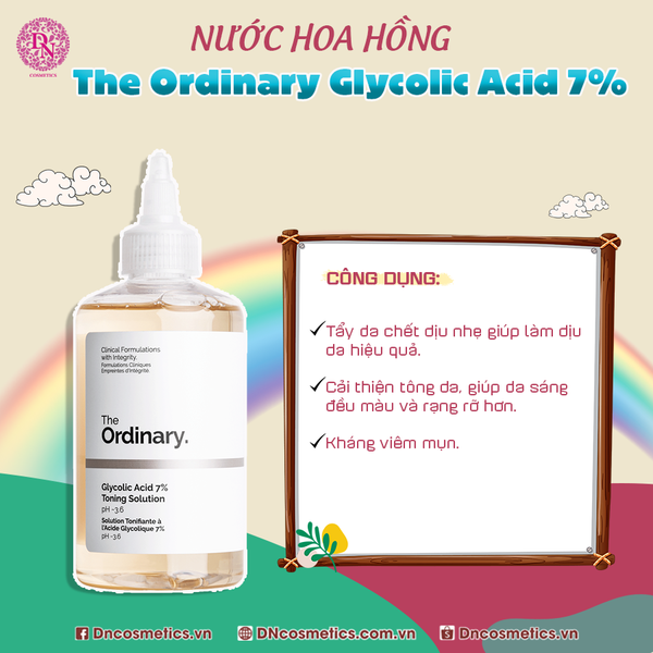 Tẩy Tế Bào Chết Chuyên Sau Với Nước Hoa Hồng The Ordinary Glycolic Acid 7% Toning Solution