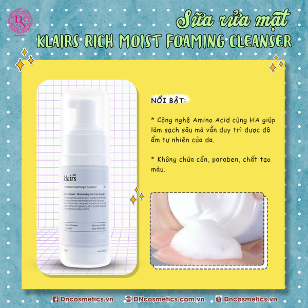 Sữa Rửa Mặt Klairs Rich Moist Foaming Cleanser