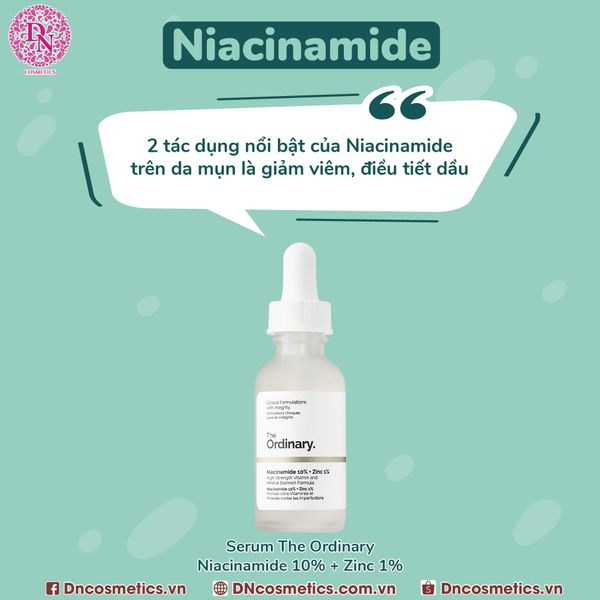 Serum The Ordinary Niacinamide 10% + Zinc 1% Trị Mụn Thâm