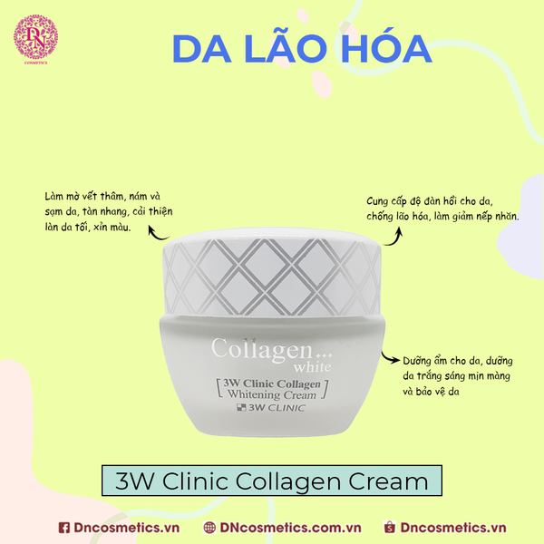 Da Lão Hóa Dùng Kem Dưỡng Da Chống Lão Hóa 3w Clinic Collagen Hàn Quốc