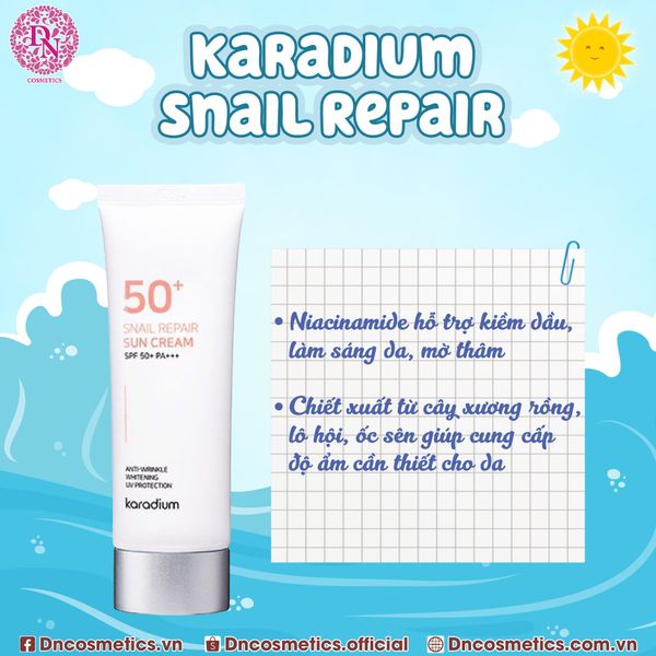 Kem chống nắng Karadium Snail Repair Suncream