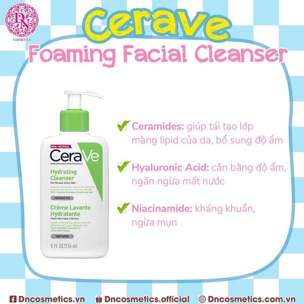 Sữa rửa mặt dưỡng ẩm Cerave Hydrating Facial Cleanser