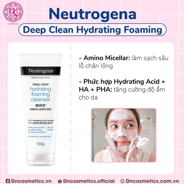 Sữa rửa mặt Neutrogena Deep Clean Hydrating Foaming