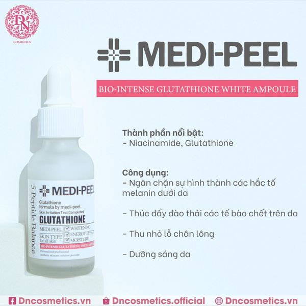 Tinh chất trị nám dưỡng sáng da Medi-Peel Bio-Intense Glutathione White Ampoule