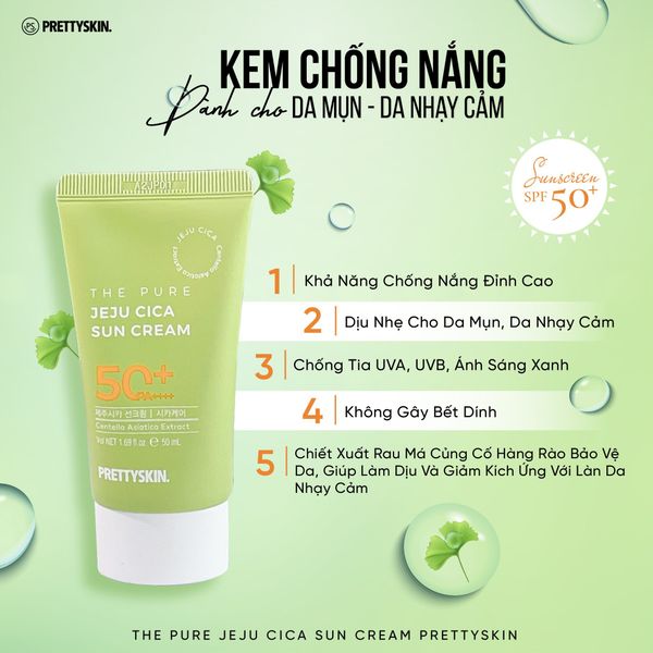 kem chống nắng rau má pretty skin