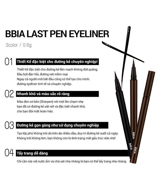 Bút Kẻ Mắt Nước Bbia Last Pen Eyeliner