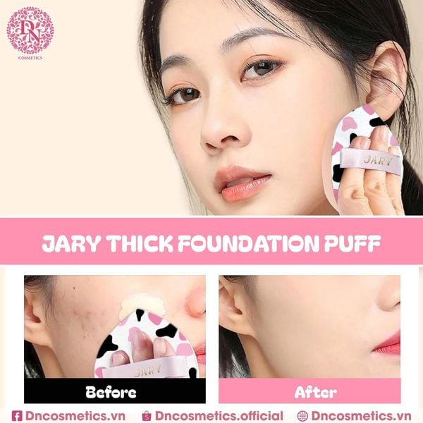 Mút tán kem nền dày Jary