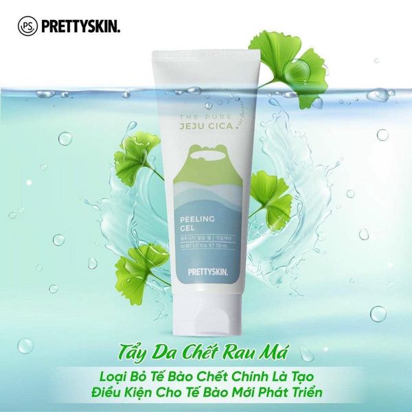 Tẩy da chết rau má Pretty Skin The Pure Jeju Cica Peeling Gel