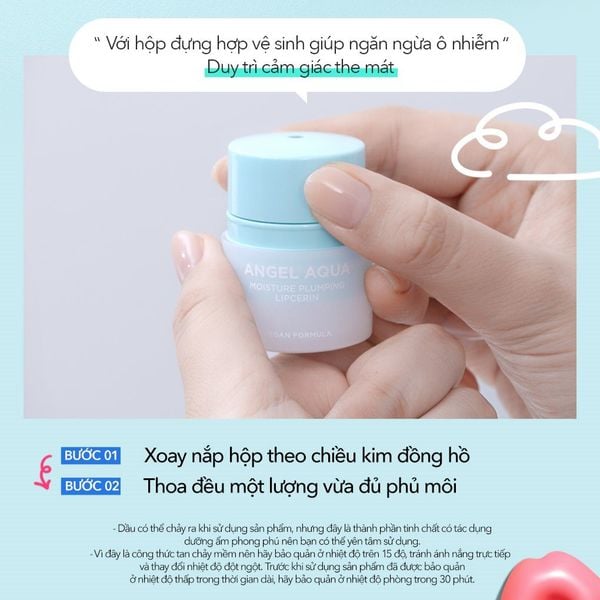 Son dưỡng môi thuần chay Beyond Angel Aqua Moisture Plumping Lipcerin