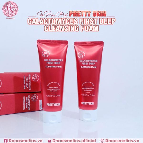 sữa rửa mặt pretty skin galactomyces first deep cleansing foam