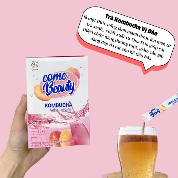 trà kombucha vị đào