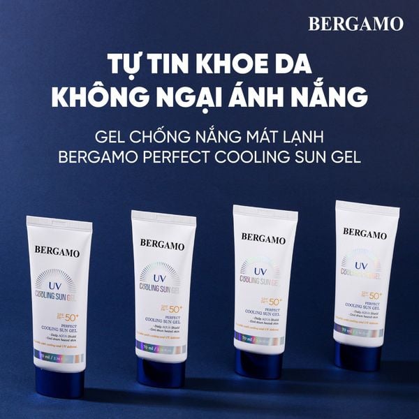 kem chống nắng bergamo màu xanh