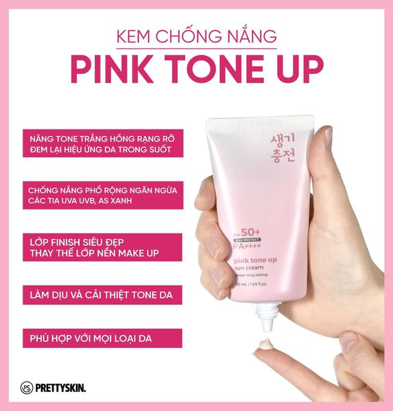 kem chống nắng pretty skin pink tone up 3