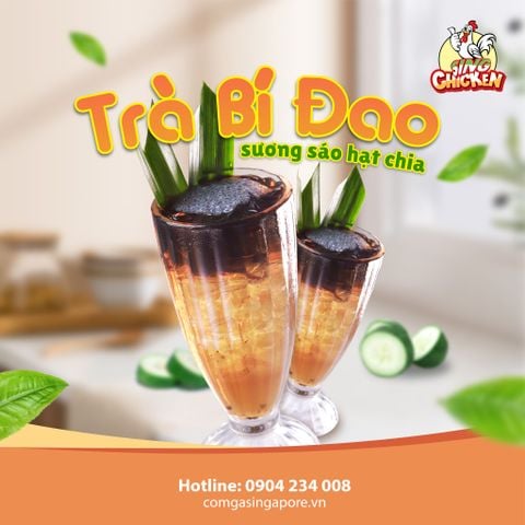 🌿 THỨC UỐNG “ĐÁNH BẬT” NẮNG HÈ: TRÀ BÍ ĐAO SƯƠNG SÁO HẠT CHIA