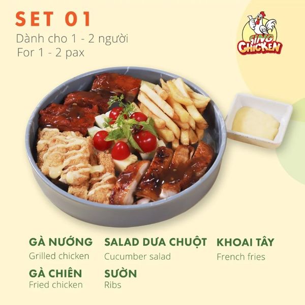 Set 1 tại nhà Cơm gà Singapore