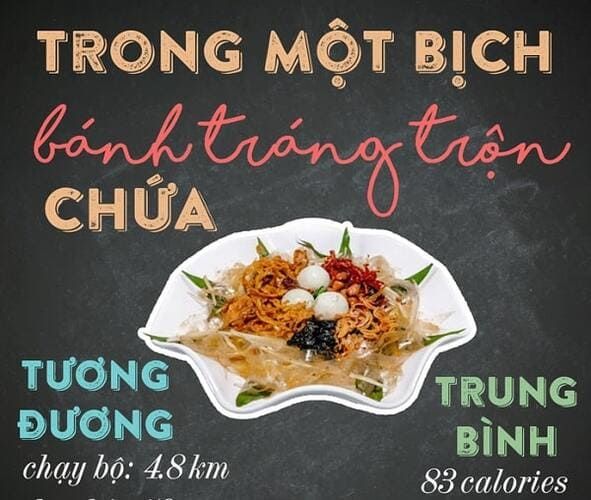 banh trang tron bao nhieu calo