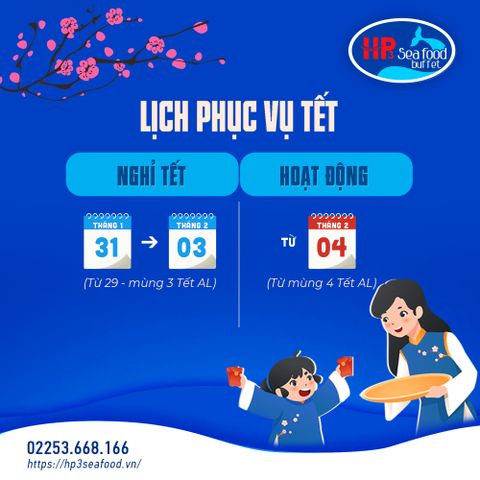 Thông báo lịch phục vụ và bán Tết nhâm dần 2022