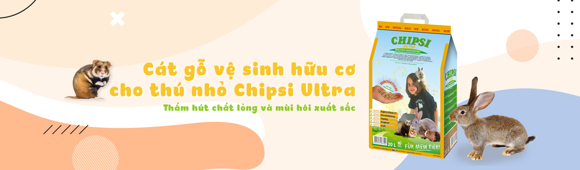 Cát gỗ vệ sinh hữu cơ cho thú nhỏ Chipsi Ultra