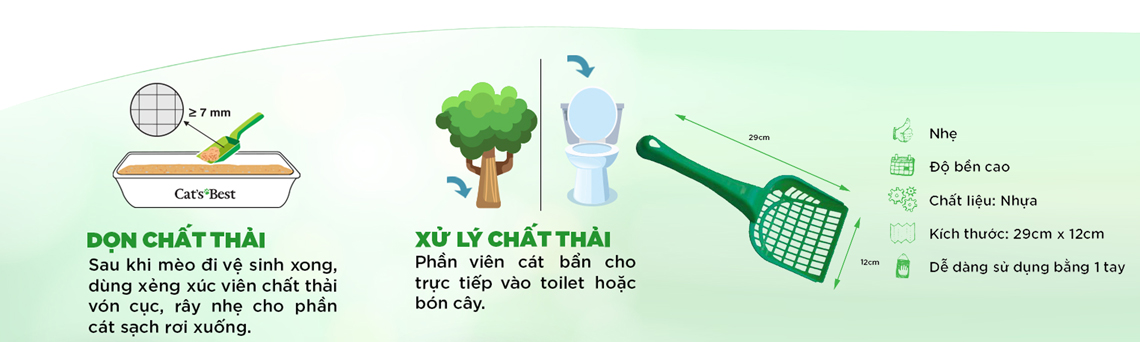 Xẻng vệ sinh Cat's Best lợi ích nổi bật