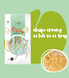 Xốt dinh dưỡng cho mèo Chupa Creamy Cá hồi & Cá tráp