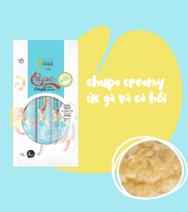 Xốt dinh dưỡng cho mèo Chupa Creamy Ức gà & Cá hồi