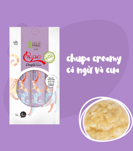 Xốt dinh dưỡng cho mèo Chupa Creamy Cá ngừ & Cua
