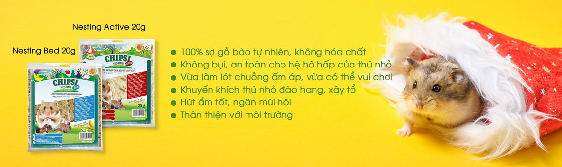 Vật liệu làm tổ cho thú cưng Chipsi Nesting lợi ích nổi bật