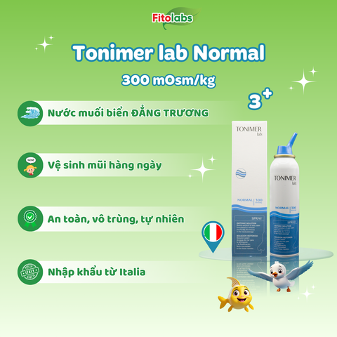 Tonimer lab Normal - Xịt mũi đẳng trương 300 mOsm/kg cho người lớn
