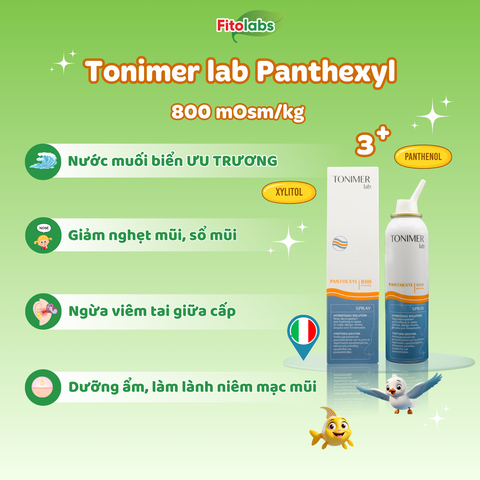 Tonimer lab Panthexyl Spray - Xịt mũi ưu trương 800 mOsm/kg người lớn