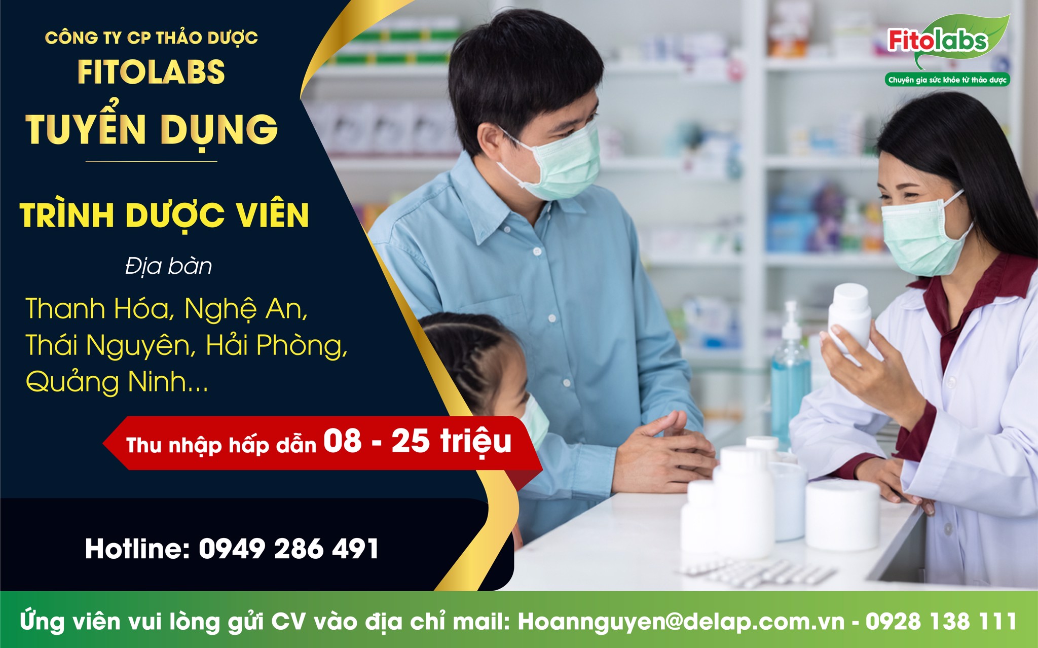 Công ty Cổ phần Thảo dược Fitolabs tuyển dụng trình dược viên