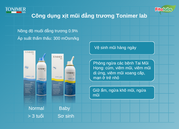 công dụng của xịt mũi Tonimer đẳng trương