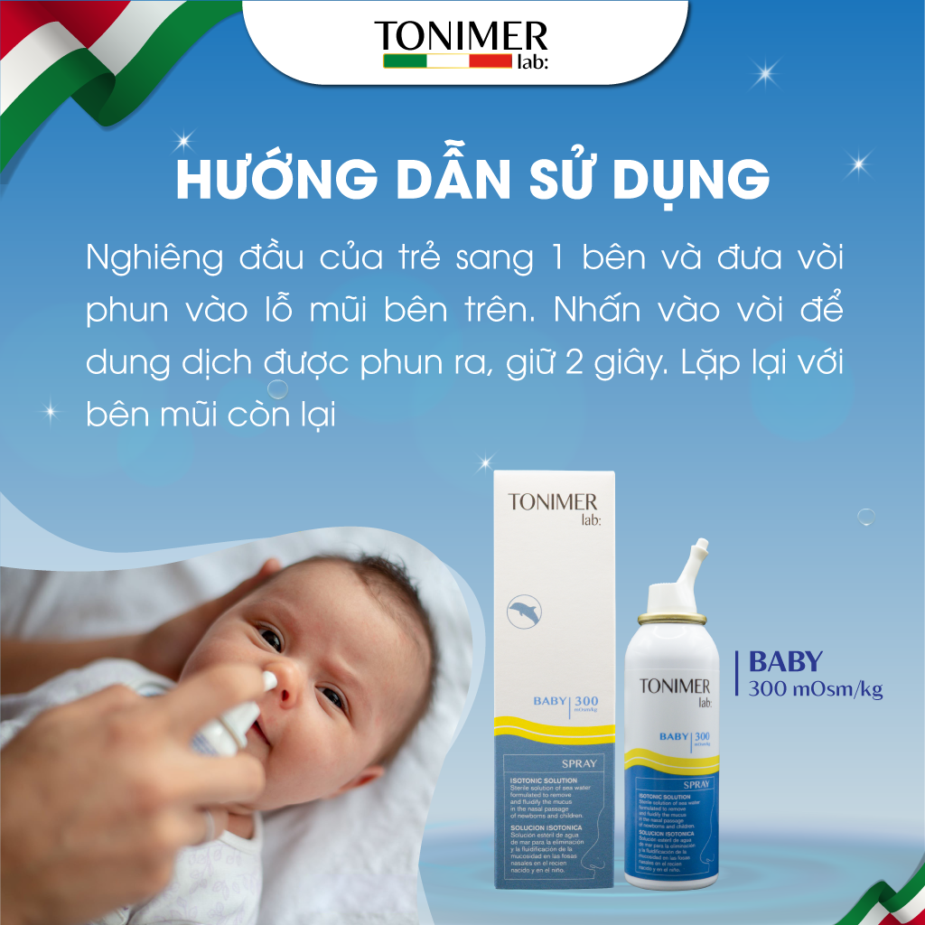 cách dùng xịt mũi Tonimer lab baby