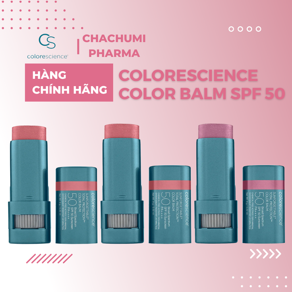 Bộ 3 Má Hồng Kem Colorescience Total Color Balm SPF 50 Chống Nắng Đa Năng
