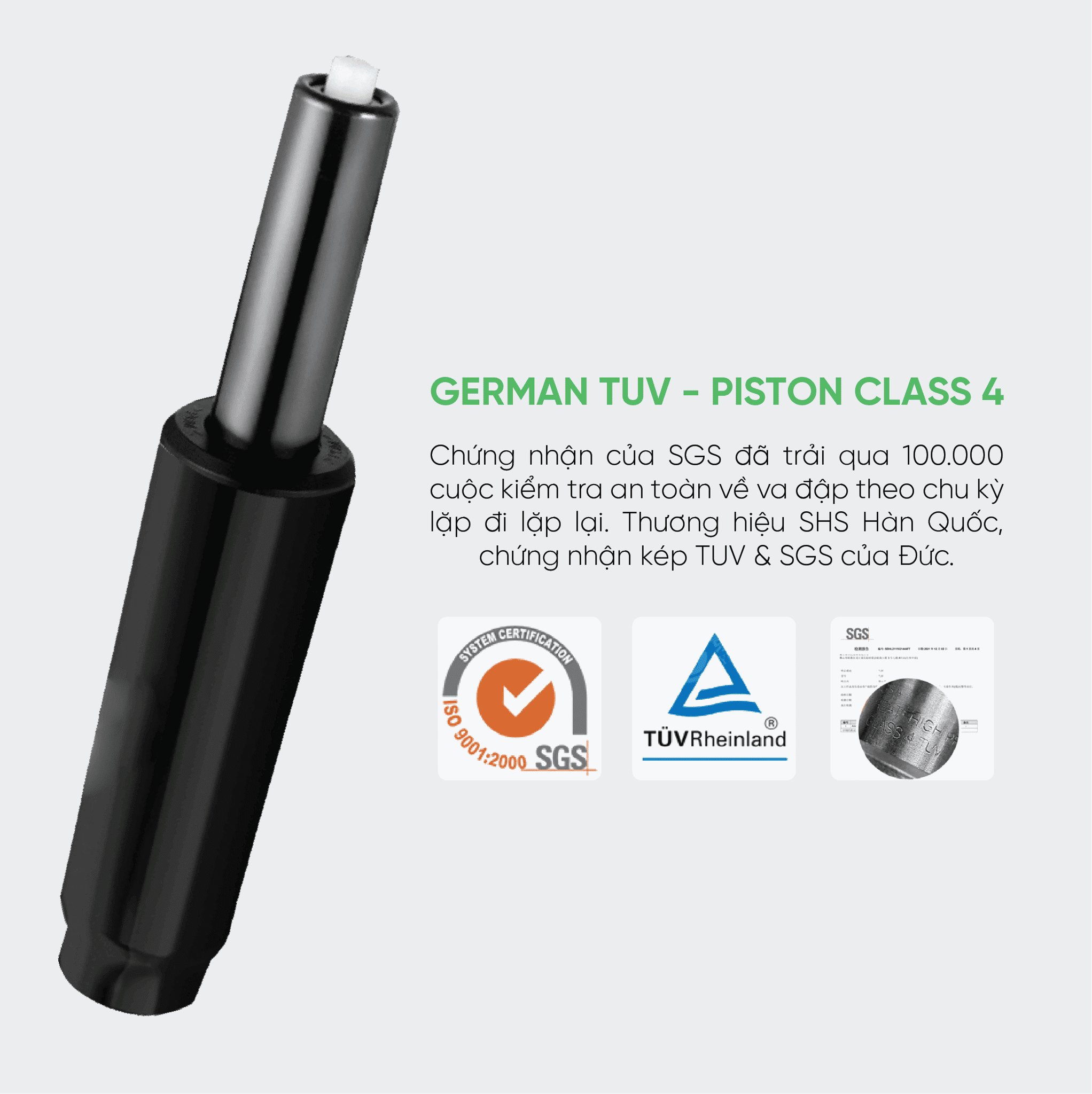 Ghế Công Thái Học Upgen Revolution bản nâng cấp 2025 được trang bị Piston Class 4 Samhongsa SHS