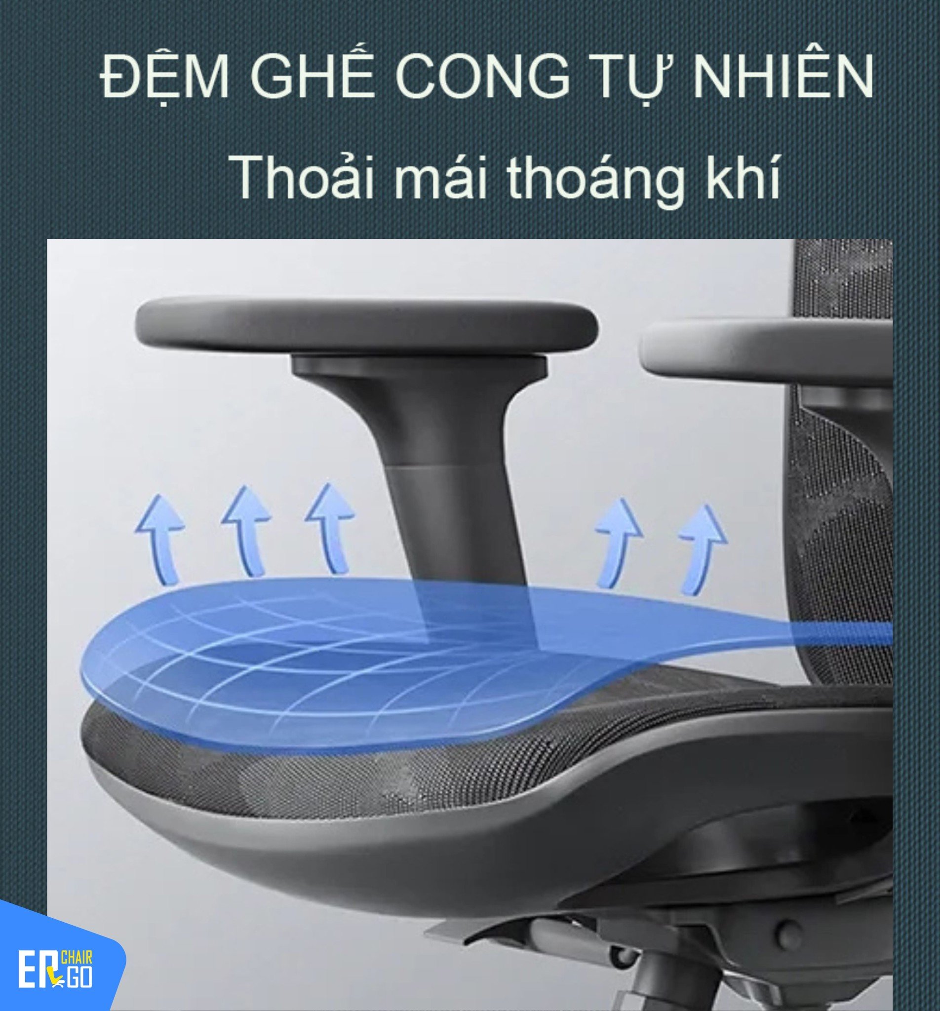 Ghế công thái học Sihoo M57 mâm ghế thiết kế thác nước, thêm đệm định hình ở viền giúp giảm tê chân: