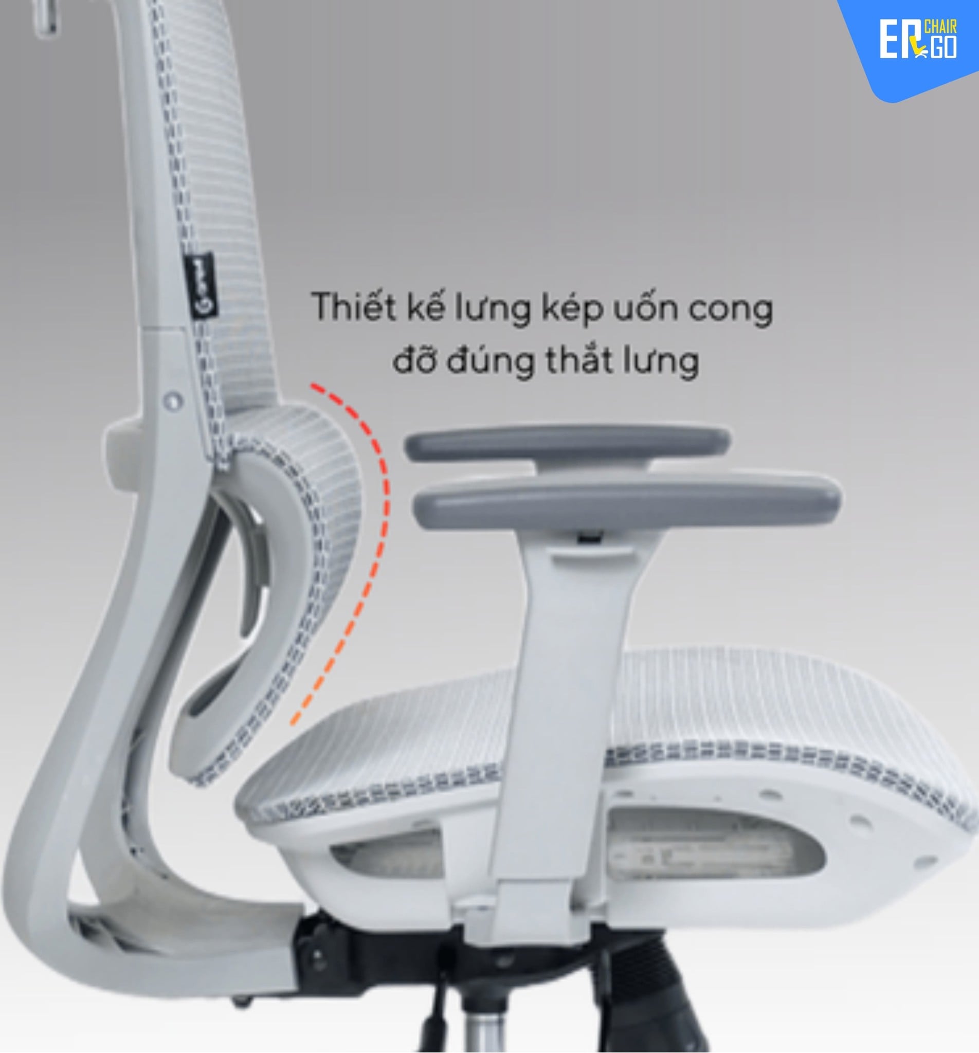 Ghế Công Thái Học Gami Lum2 bản 3D và 2D có Tựa lưng cong ôm sát, ngả 2 hoặc 3 nấc tuỳ phiên bản