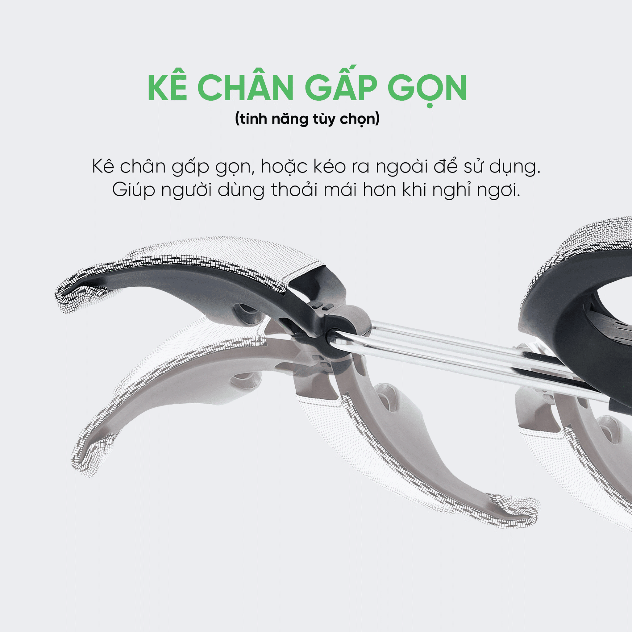 Trang bị full option cho ghế Upgen Revolution bản nâng cấp 2025 với gác chân gắn thêm với giá chỉ 500k
