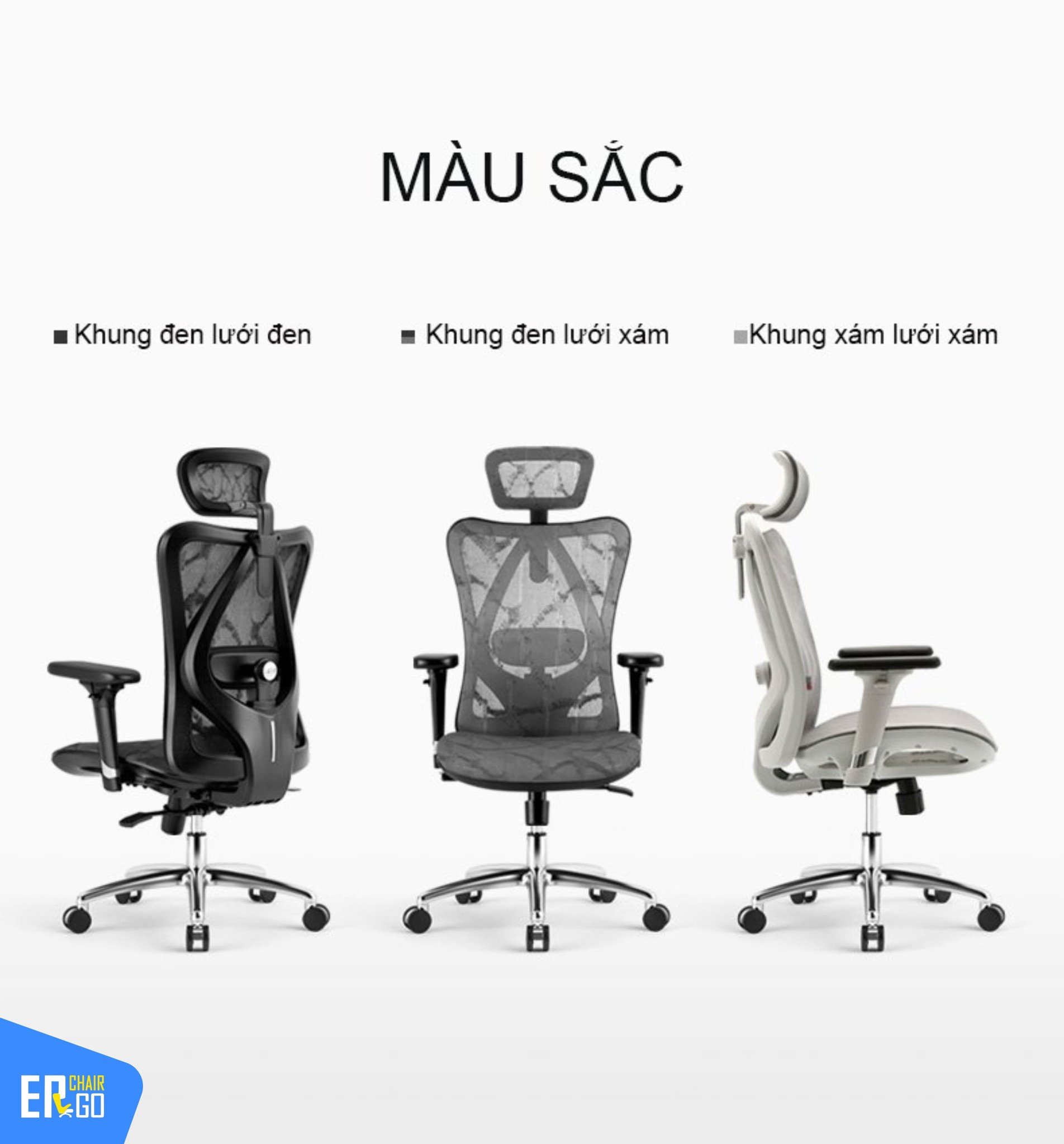 Ghế công thái học Sihoo M57 có màu sắc đa dạng, dung hòa với mọi phong cách nội thất của người dùng