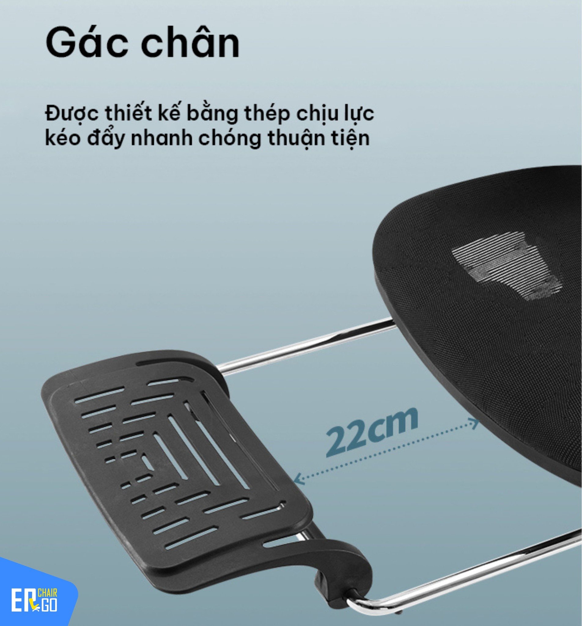 Ghế công thái học Sihoo M57 có gác chân tùy chọn lắp thêm với giá 300k, bung ra và gấp gọn tiện lợi cho nhu cầu thư giãn tại chỗ: