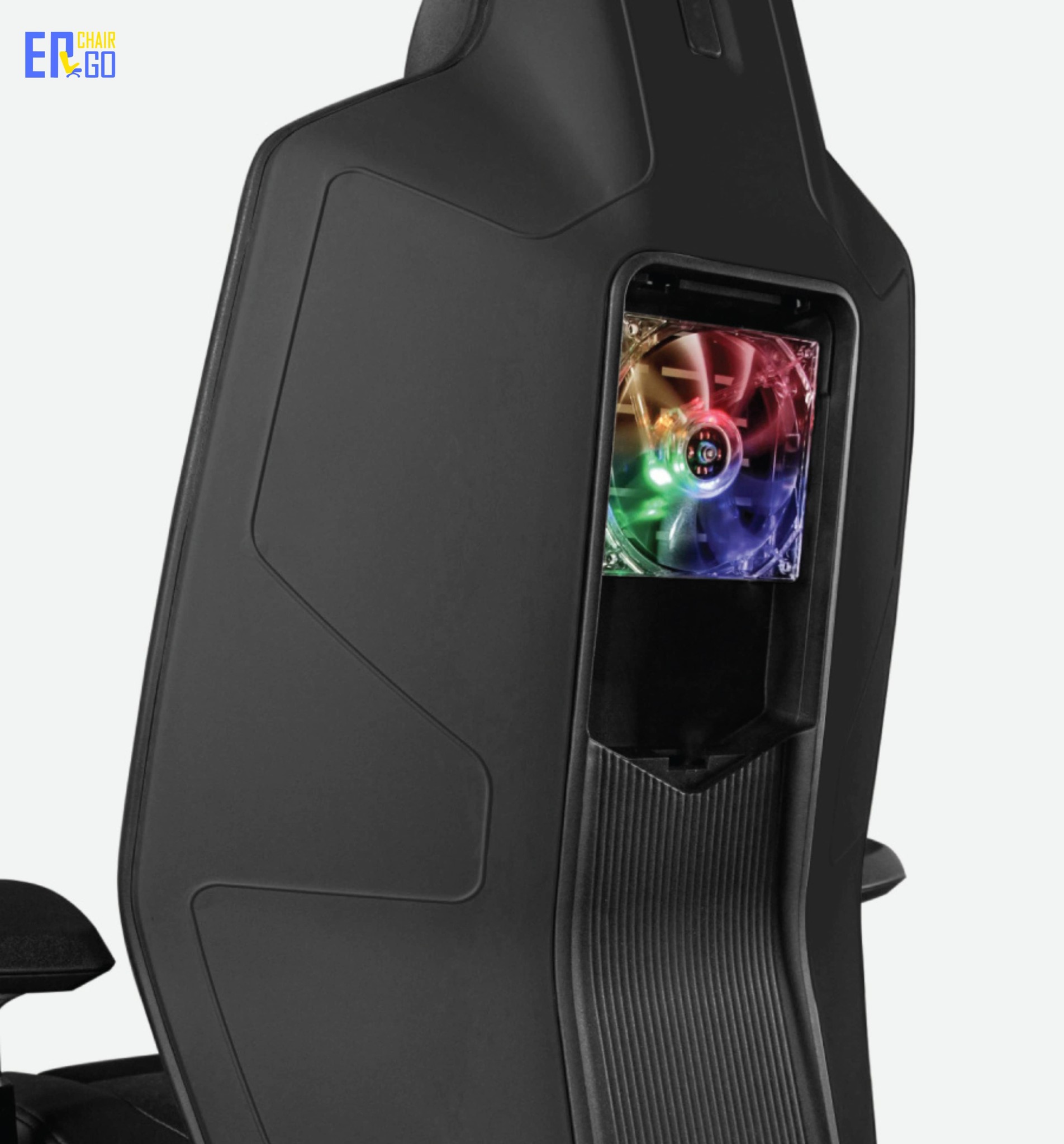 Ghế gaming công thái học The City Robotic ErgoChair được tích hợp quạt tản nhiệt ở khung lưng