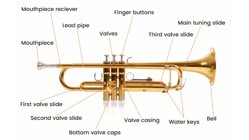 Các bộ phận của kèn Trumpet