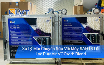 Xử Lý Mùi Chuyên Sâu Với Máy SAH18 khay lọc PureAir VOCsorb Blend