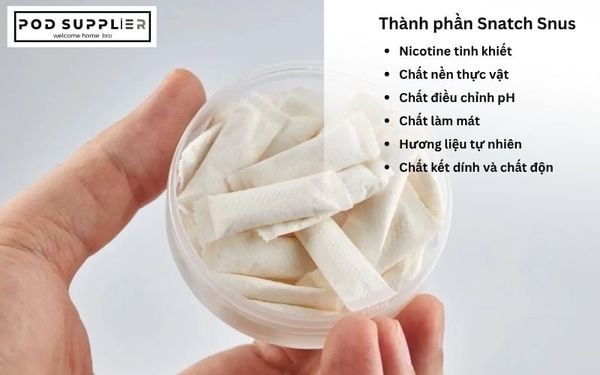 Thành phần trong Snatch White Snus