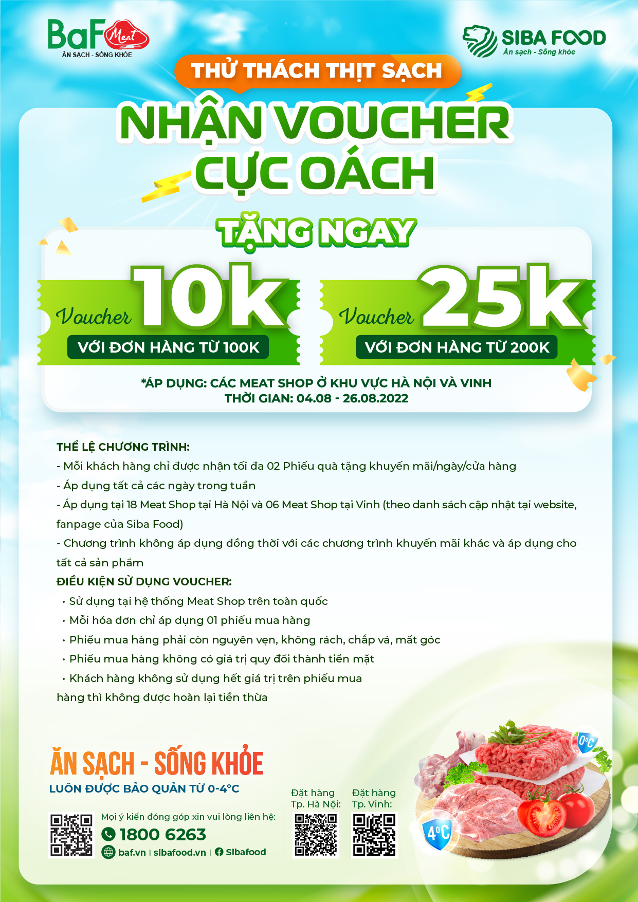 “THỬ THÁCH THỊT SẠCH - NHẬN VOUCHER CỰC OÁCH” PHIÊN BẢN NÂNG CẤP CHÍNH THỨC BẮT ĐẦU