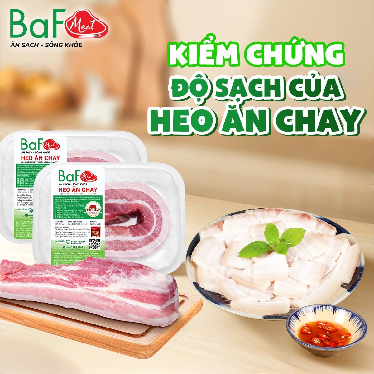 ✔️ KIỂM CHỨNG ĐỘ SẠCH CỦA THỊT HEO BAF MEAT